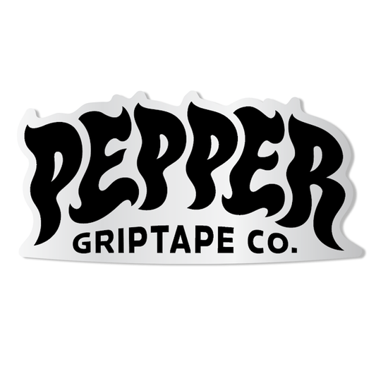 Pepper 5" Black Logo w/ Clear Backing Sticker