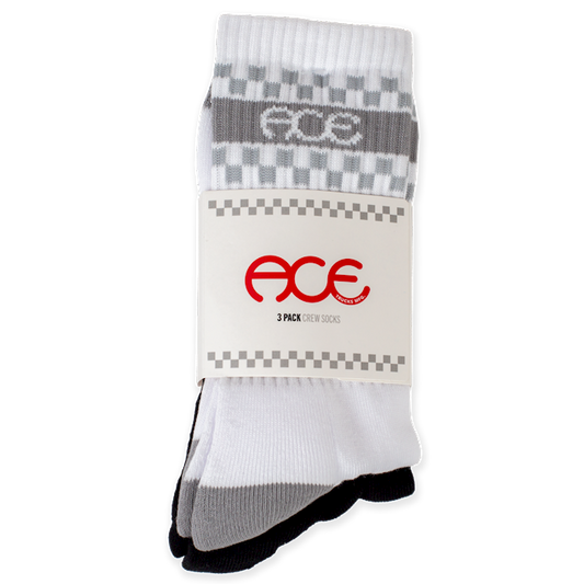 Ace Socks - 3 Pack - Logo White Grey/Black Grey