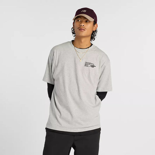 New Balance Numeric Small Logo Jersey T-Shirt Athletic Grey