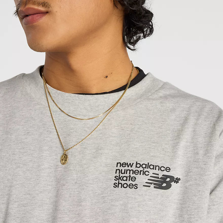 New Balance Numeric Small Logo Jersey T-Shirt Athletic Grey