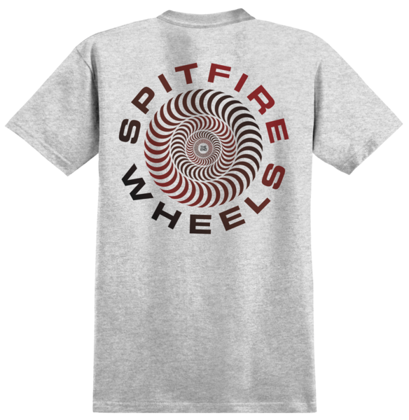 SPITFIRE CLASSIC '87 FADE FILL TEE ASH GREY w/ RED & BLACK