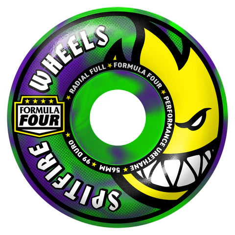 SPITFIRE F4 99 RADIAL FULL GREEN / PURPLE SWIRL 56MM