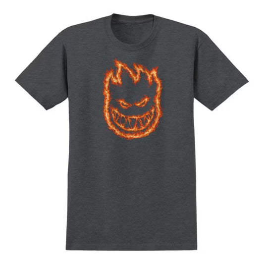 SPITFIRE CHARRED REMAINS TEE CHARCOAL w/ MULTICOLOR PRINT