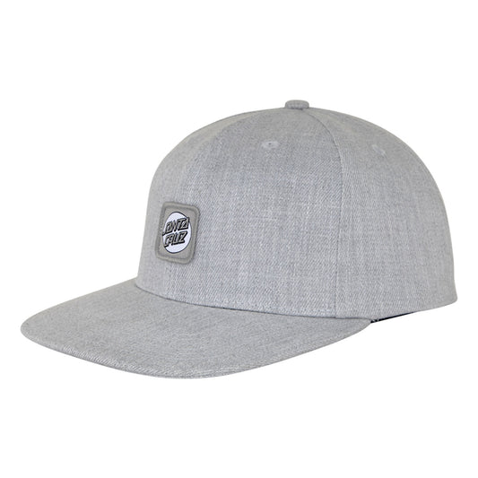 Santa Cruz Label Snapback Structured Hat Grey w/ White