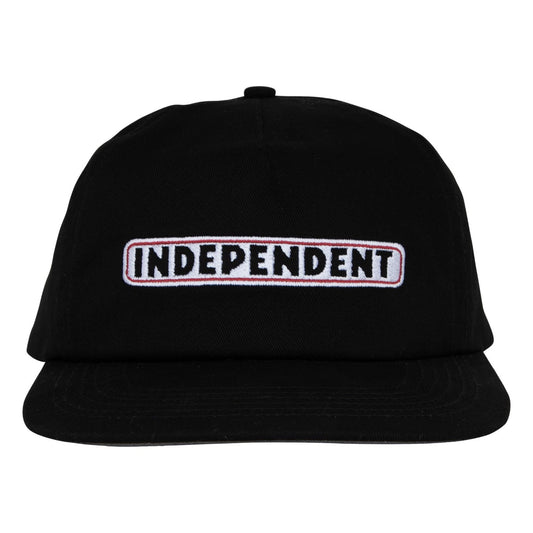 Bar Logo Snapback Unstructured Hat Black
