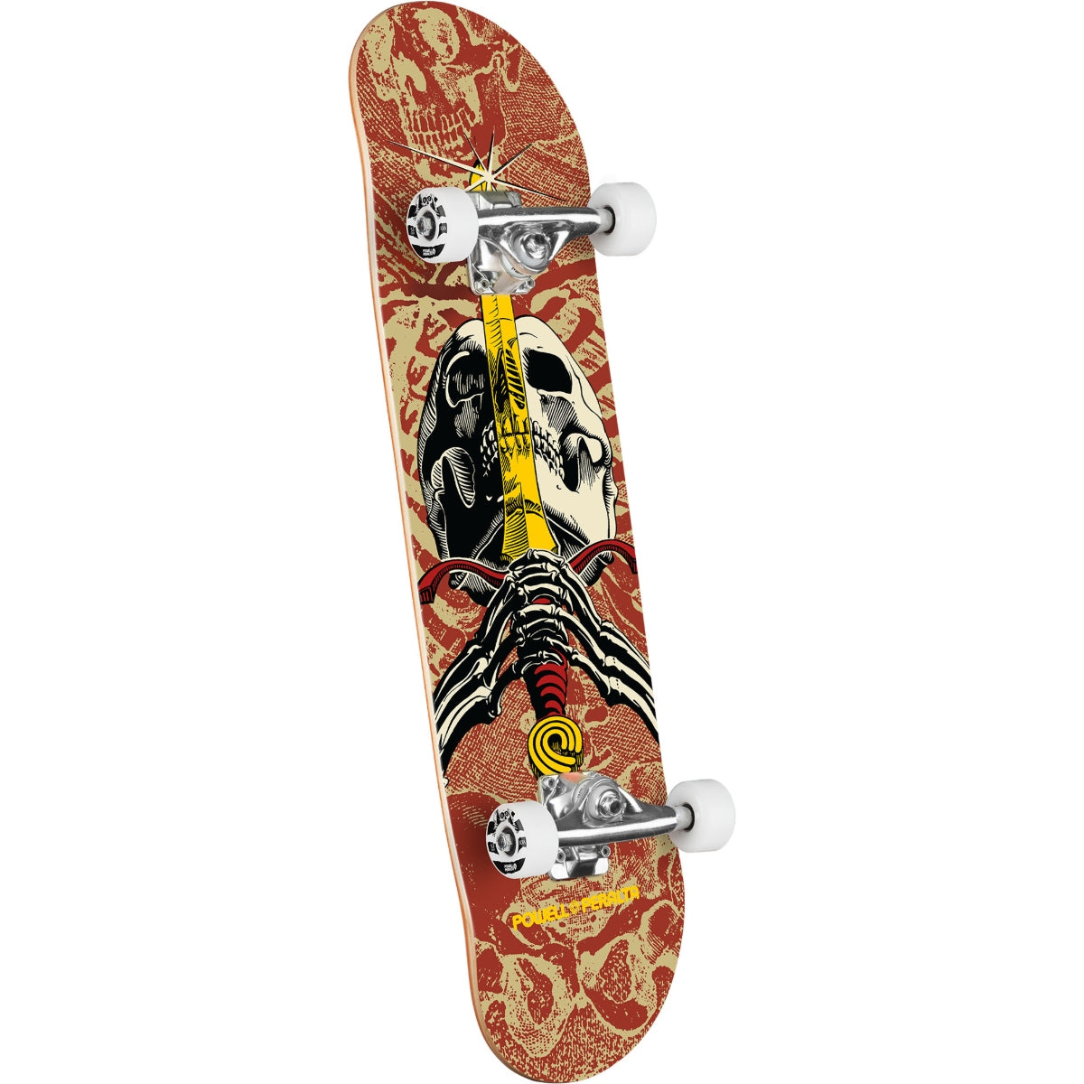 POWELL SKULL & SWORD KHAKI/BURGUNDY COMPLETE 7.5 X 28.65