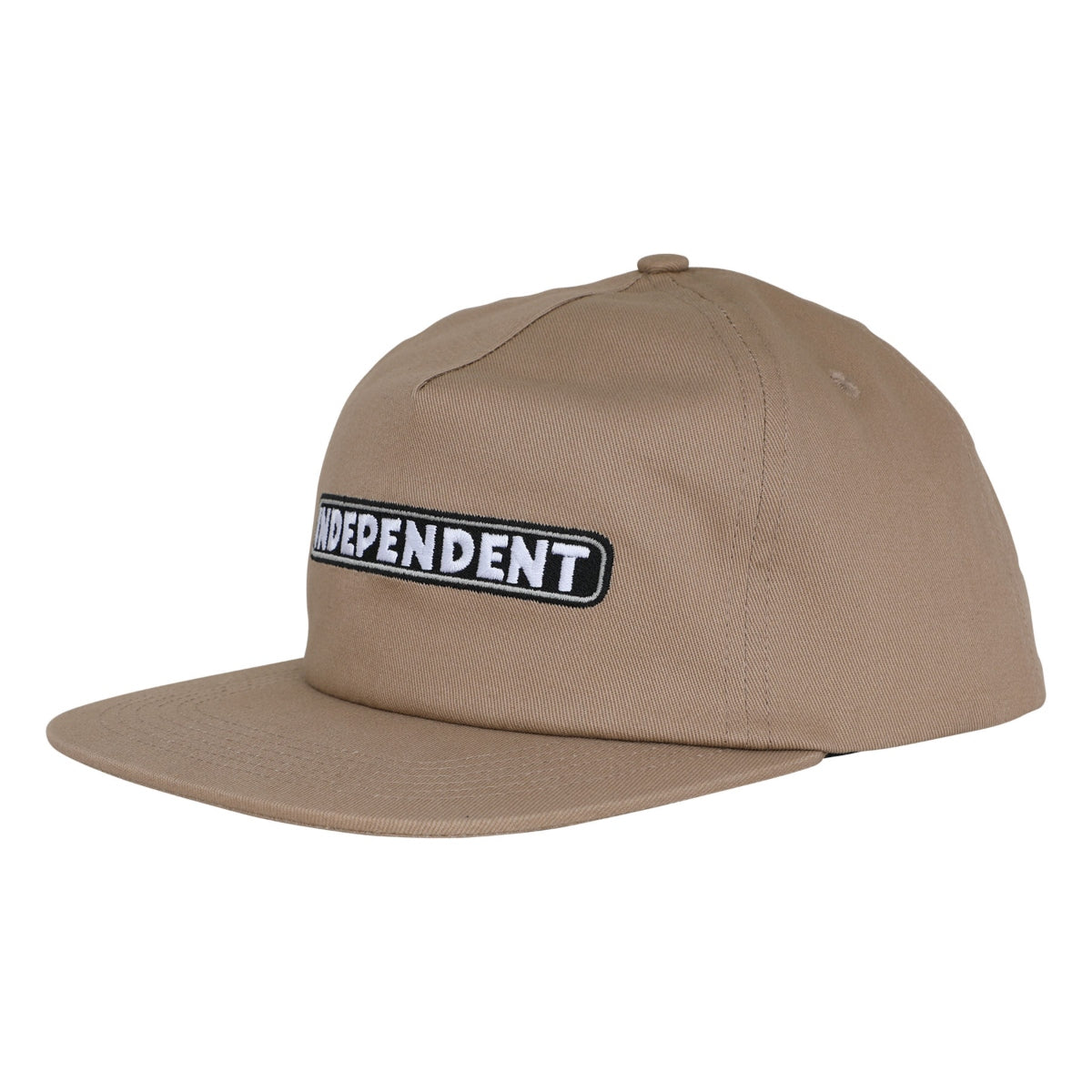 Independent Bar Logo Snapback Unstructured Hat Khaki