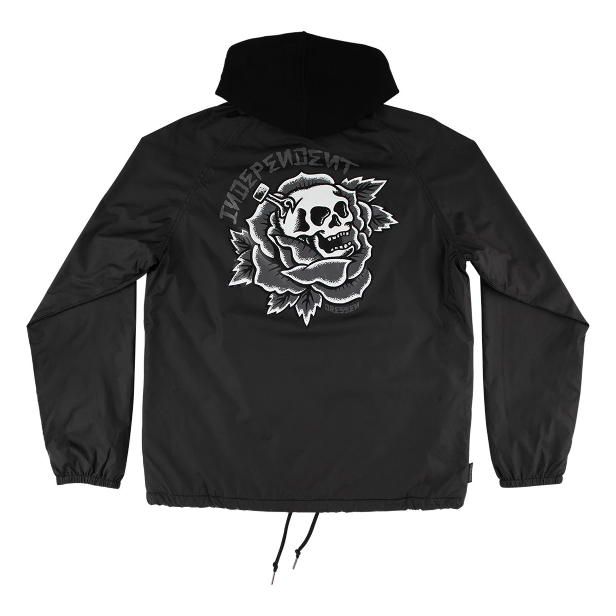 Independent Dressen Skull Rose Hooded Windbreaker Jacket Mens