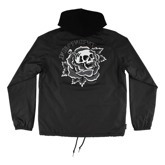 Independent Dressen Skull Rose Hooded Windbreaker Jacket Mens