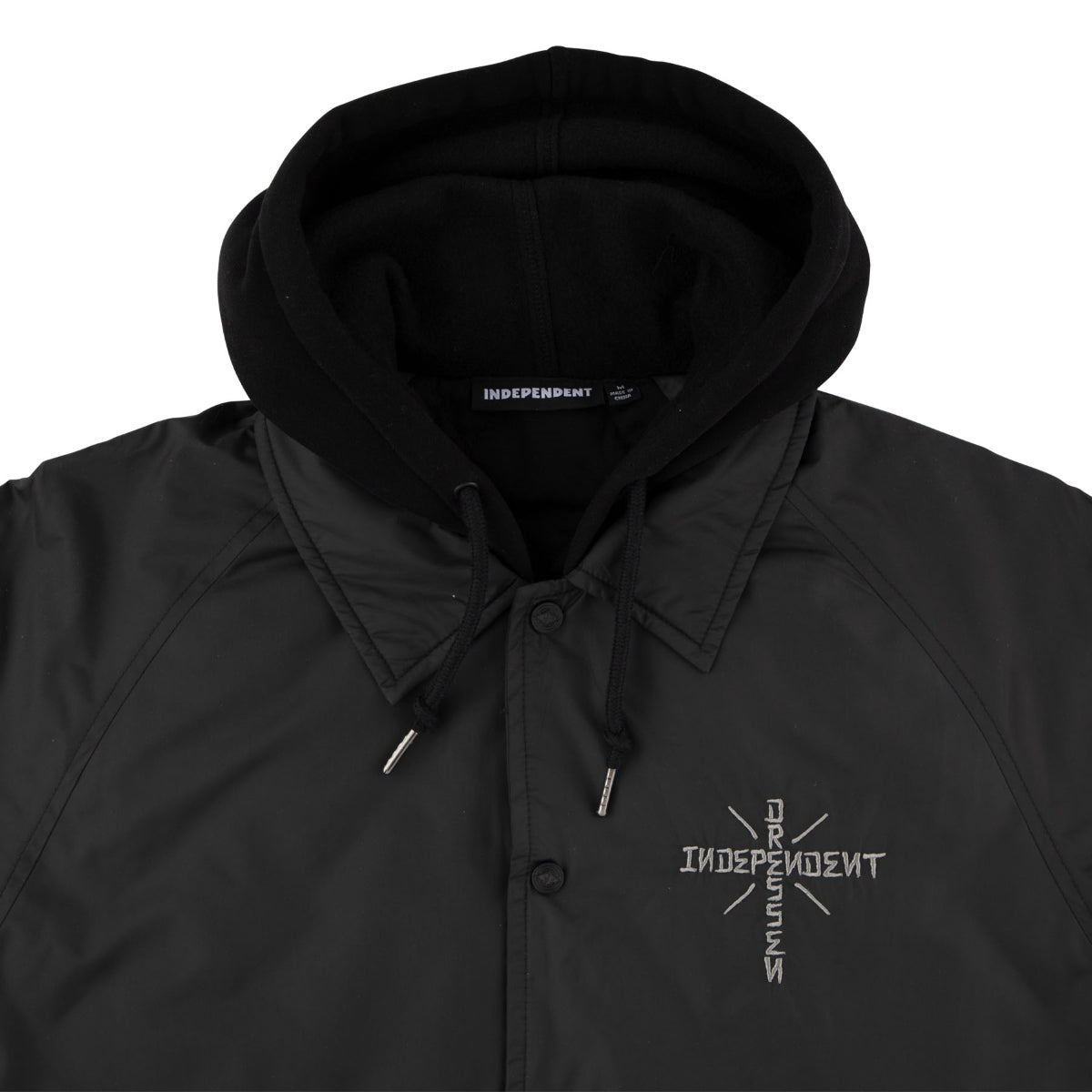 Independent Dressen Skull Rose Hooded Windbreaker Jacket Mens