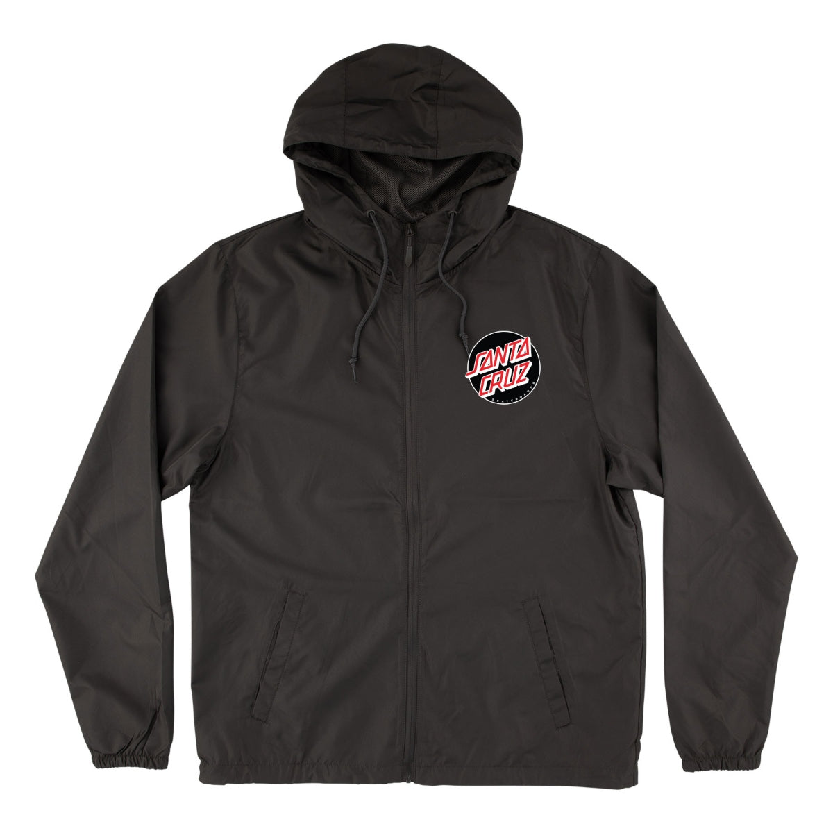 Santa Cruz Cruz Hooded Windbreaker Jacket Mens Graphite w/Black/Red
