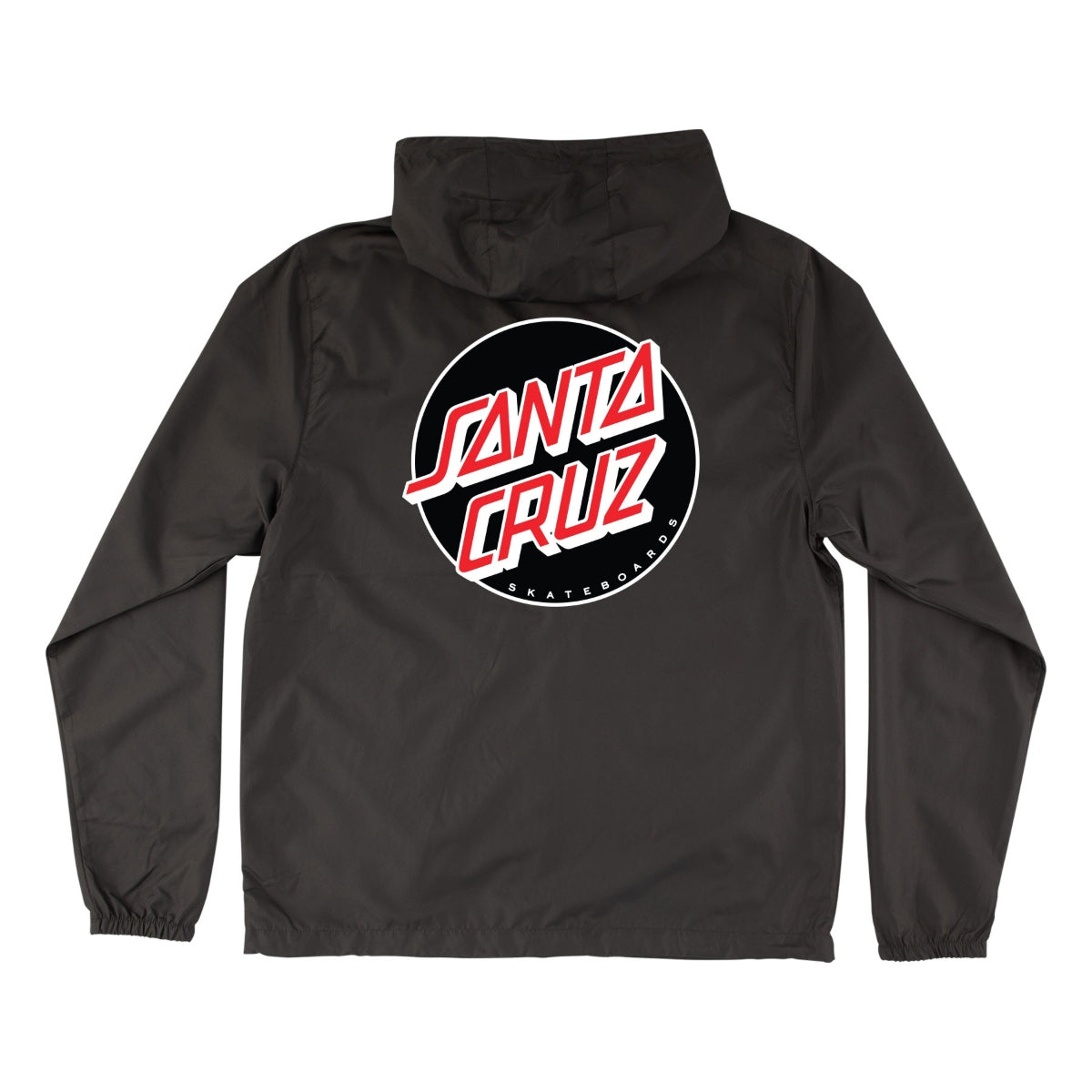 Santa Cruz Cruz Hooded Windbreaker Jacket Mens Graphite w/Black/Red