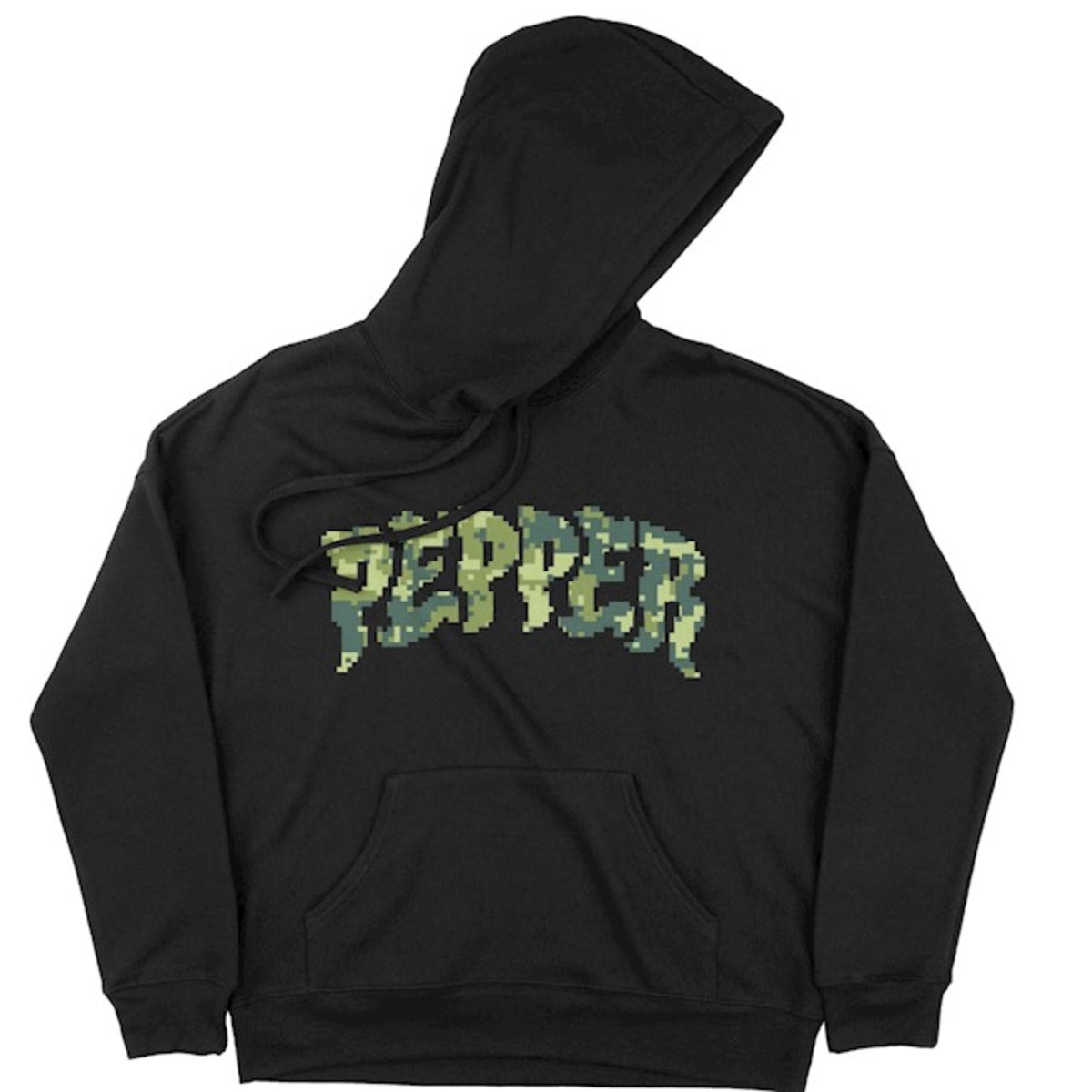 Pepper 8 Bit Camo Hoodie - Black