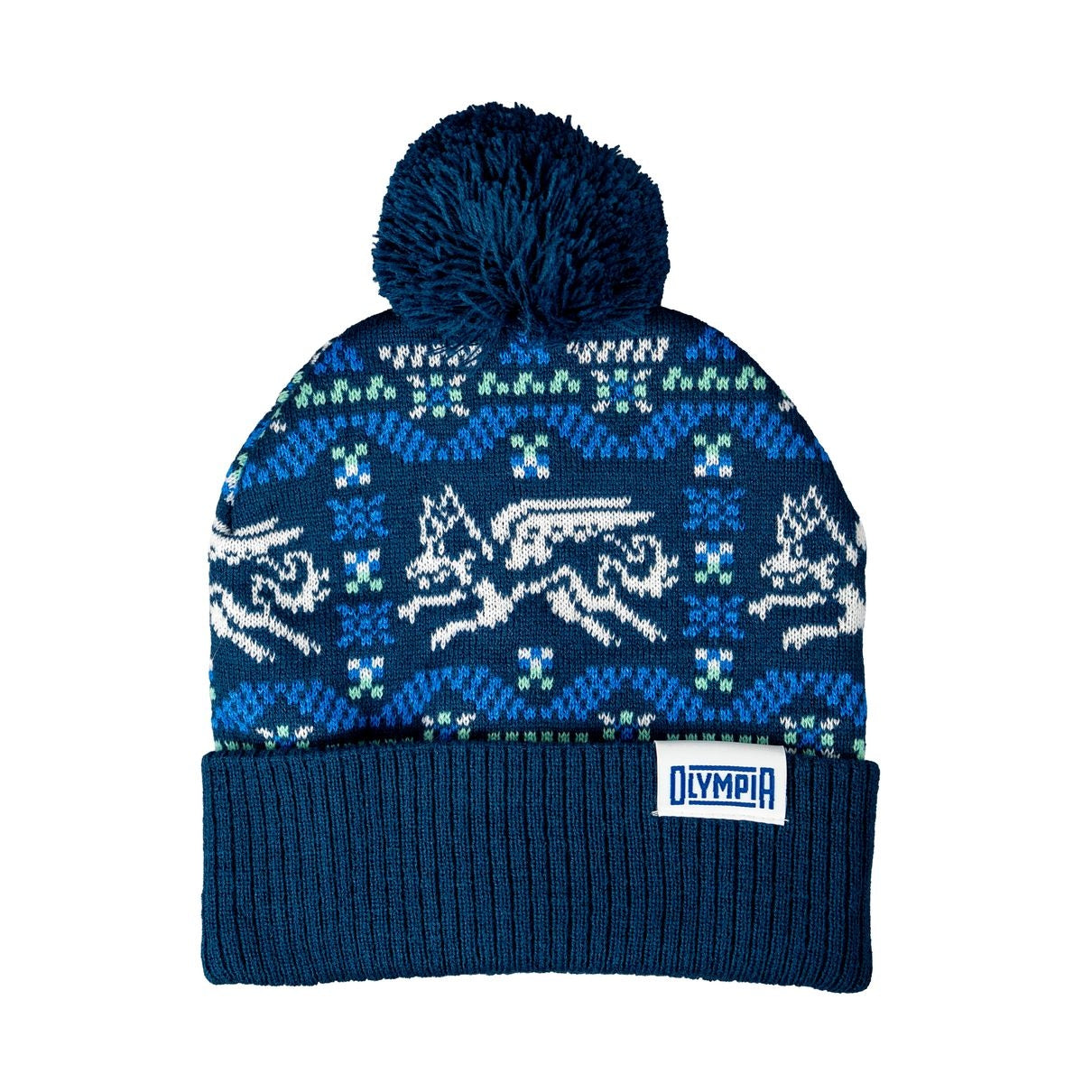 Olympia Pom Beanie - Navy/Mint