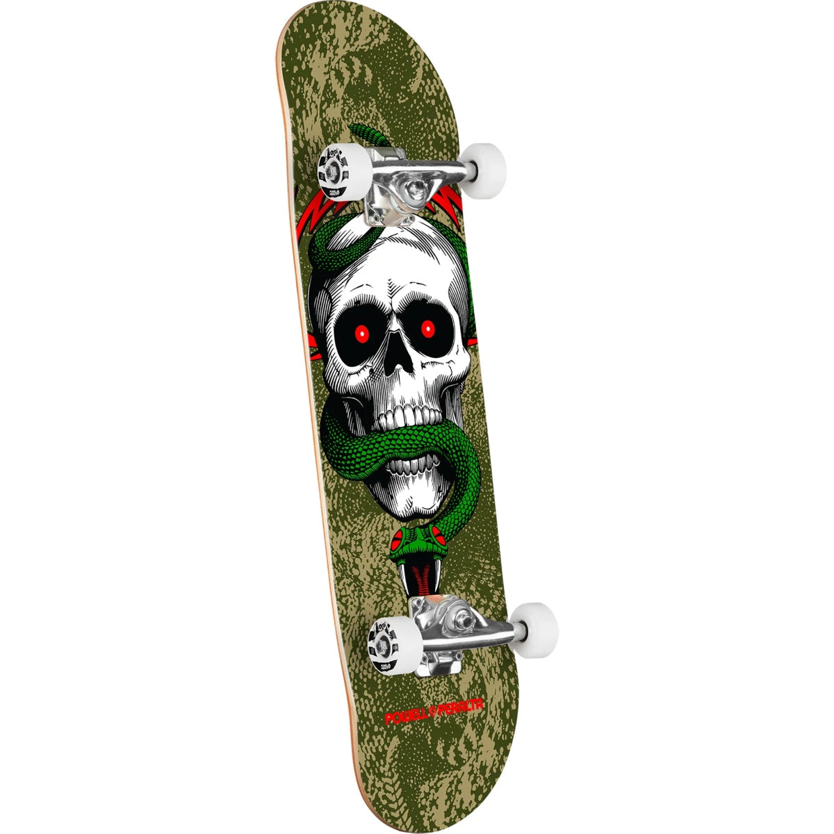 POWELL MCGILL SKULL & SNAKE OLIVE/METALLIC GOLD COMPLETE 8.25 X 31.95