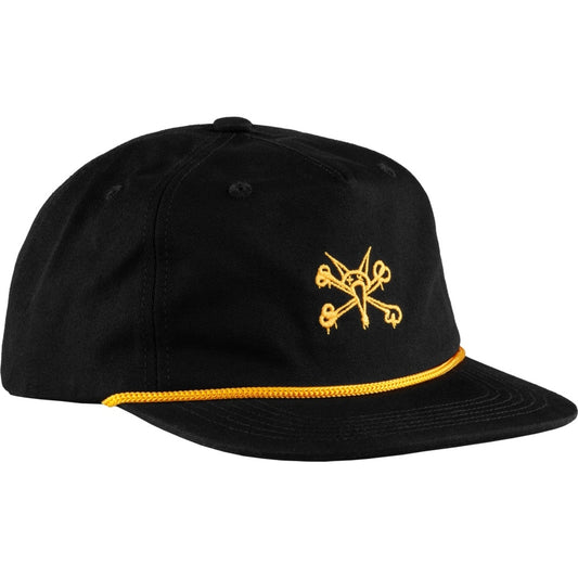 BONES VATO NOIR 5 PANEL TWILL ROPE HAT BLACK