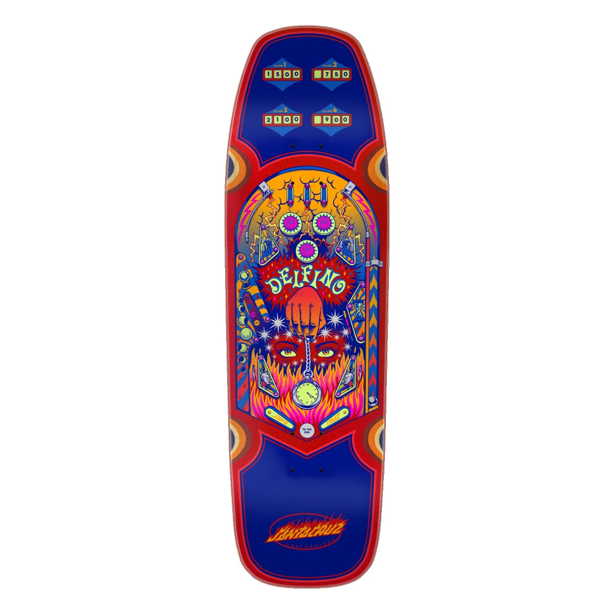 Santa Cruz Delfino Pinball Pro Shaped Skateboard Deck 9.14in x 31.50in