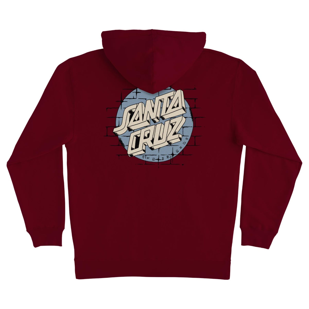 Santa Cruz Scrawl Brick Dot P/O Hooded Sweatshirt Mens Maroon