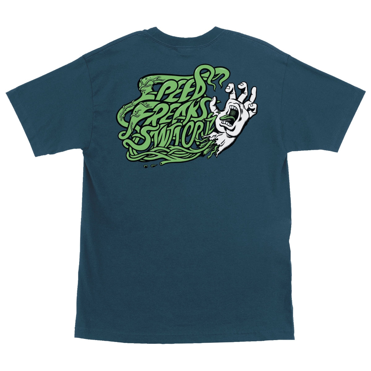 Santa Cruz Freaks Hand S/S T-Shirt Mens Harbor Blue