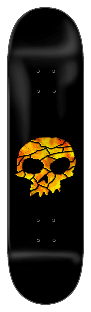 ZERO TEAM SINGLE SKULL STAINED GLASS DECK 8.25